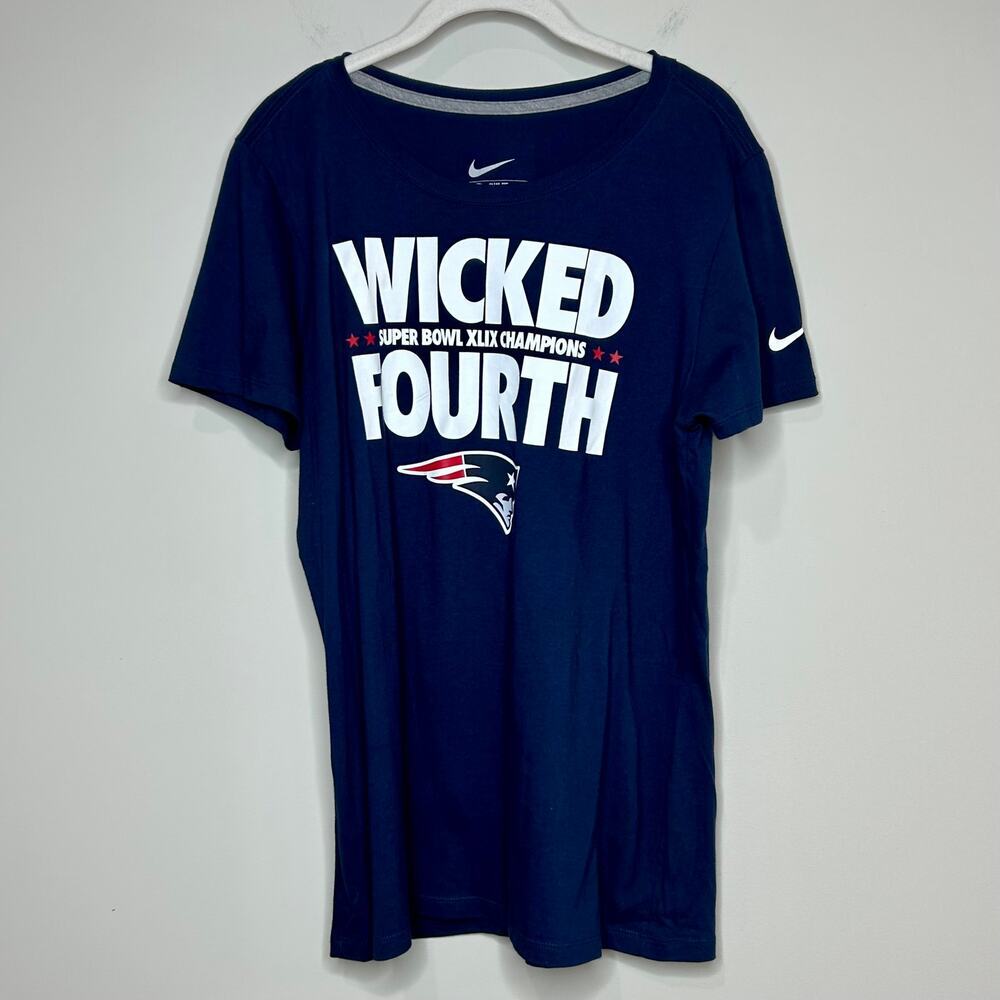 Nike Slim Fit Patriots T-Shirt Size XL Super Bowl XLIX Wicked Fourth New England